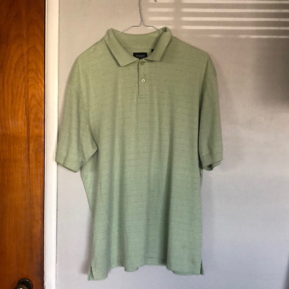 Haggar light green collared shirt